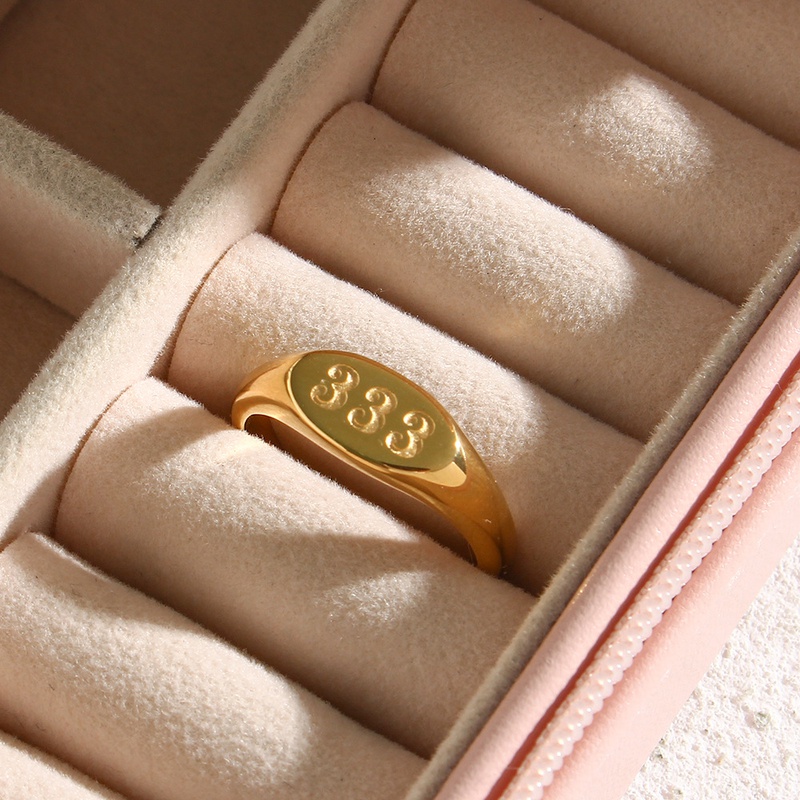 Nihaojewelry خاتم بيضاوي من الفولاذ المقاوم للصدأ NH814666