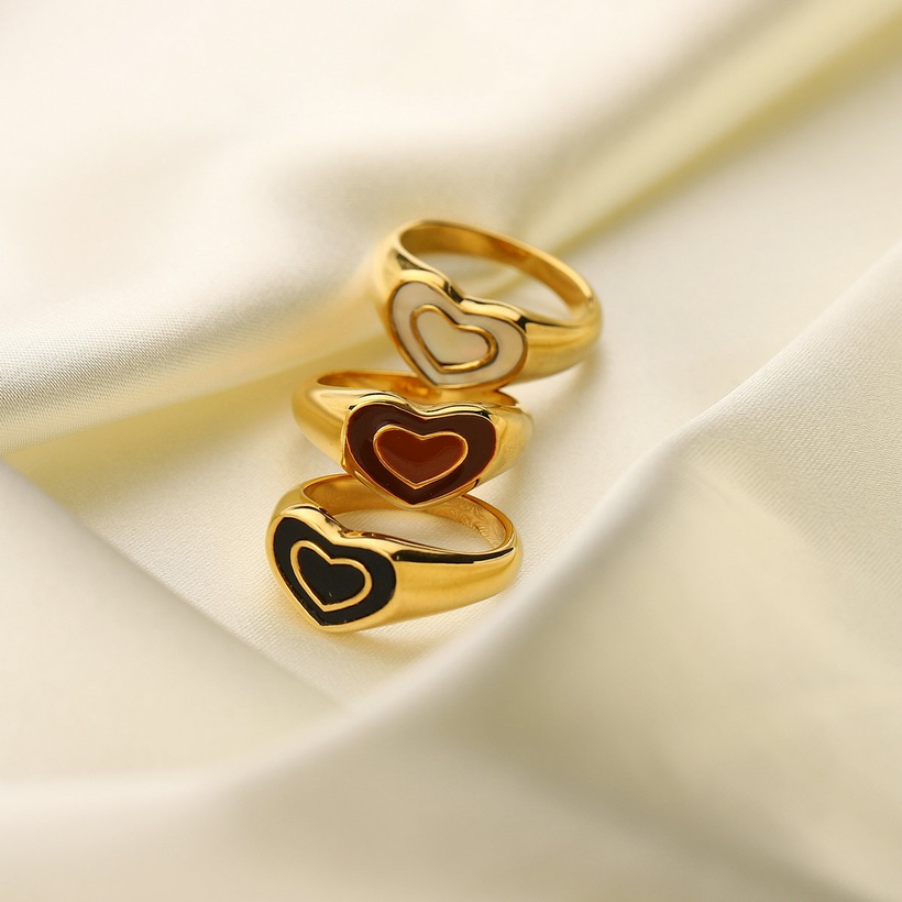 anillos de corazón de acero inoxidable nihaojewelry