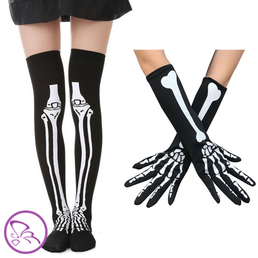Guantes y calcetines de esqueleto