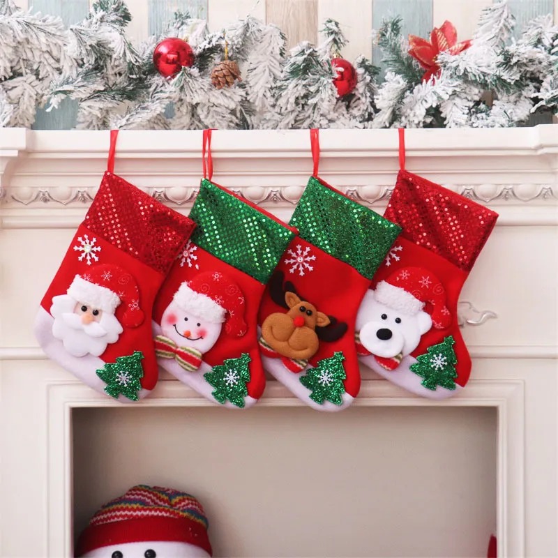 Christmas Cartoon Style Christmas Hat Santa Claus Snowman Cloth Daily Festival Hanging Ornaments