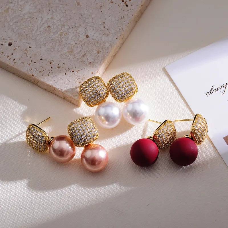  Joyas de moda: Elegante Estilo Simple Geométrico Cobre Pendientes De Gota