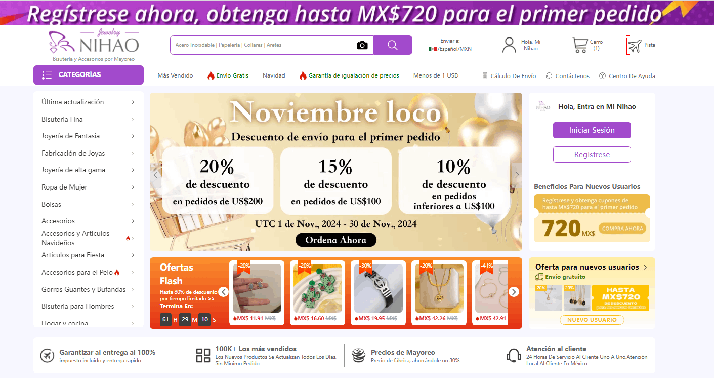 El mejor vendedor mayorista de joyería mexicana para vendedores de bazares mexicanos: Nihaojewelry