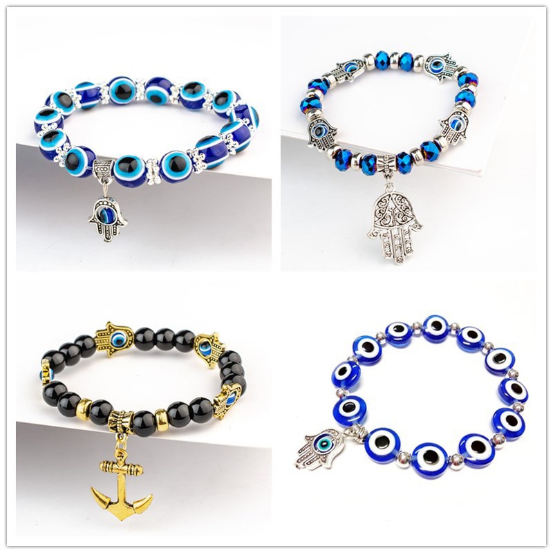 bracelet fatima oeil bleu dinde NHDAX644750