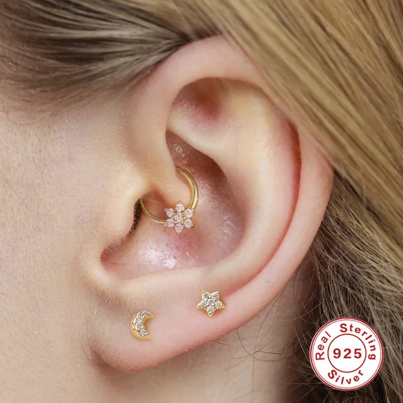 Boucles d'oreilles Fashion Star Flower en argent sterling NH10177147