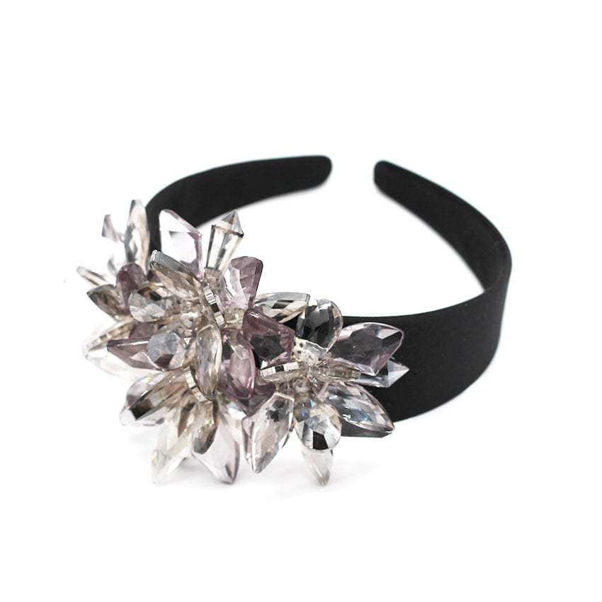 Fashion Personality Transparent Crystal Large Flower Wild Headband