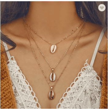 Seashell necklaces.