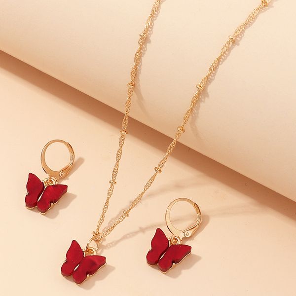 Butterfly Necklace Earring Set 