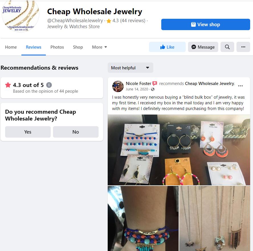cheap wholesale jewelry reviews on facebook