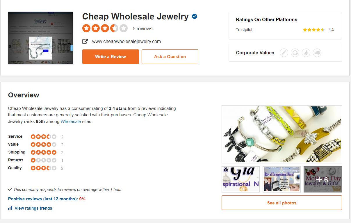 cheap wholesale jewelry reviews on sitejabber