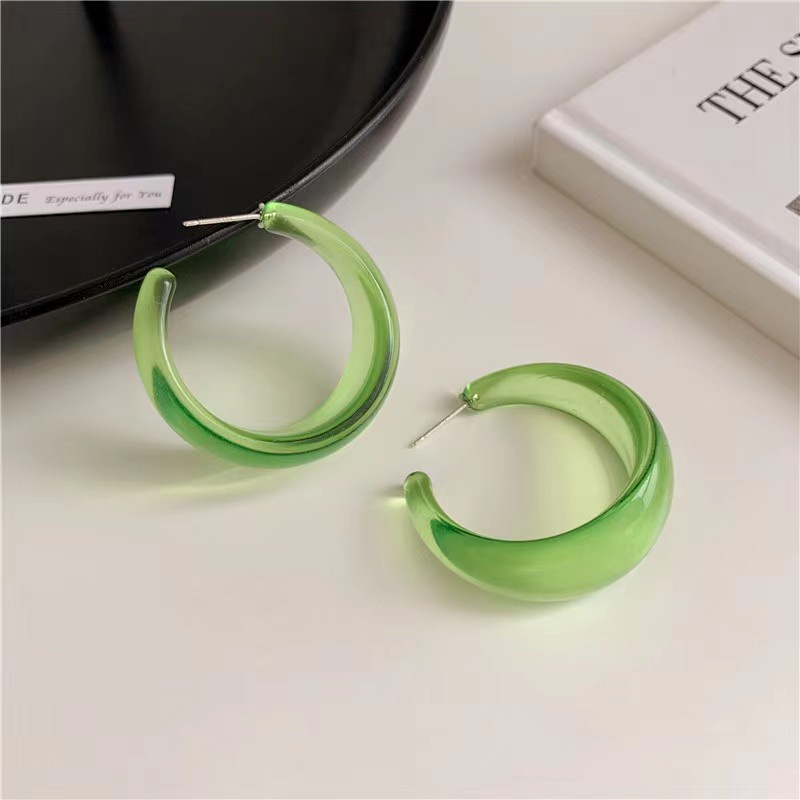 candy color transparent ear hoops NH802489