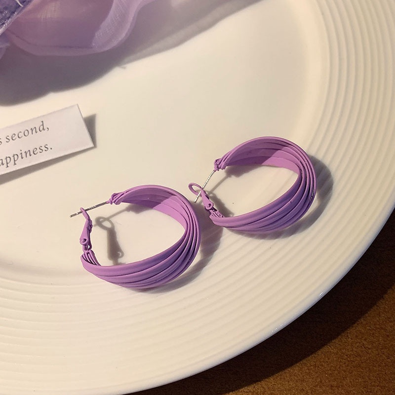 purple hoop earring NHBQ692278