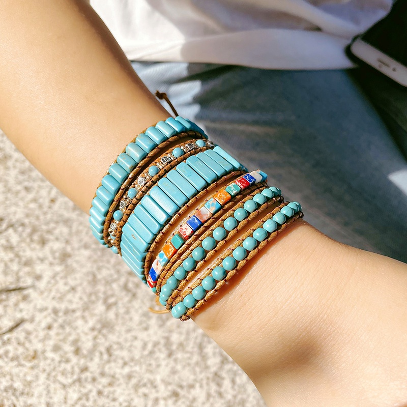 best selling beaded turquoise bracelet NH812185