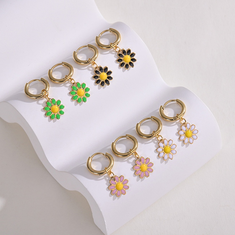 best selling colored flower hoop earrings NH816815