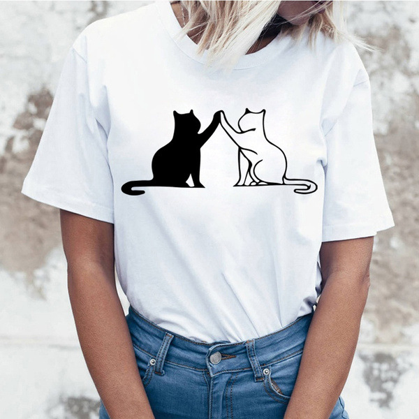 cat printed tshirt