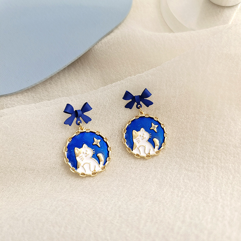 Nihaojewelry new arrival cute blue earrings