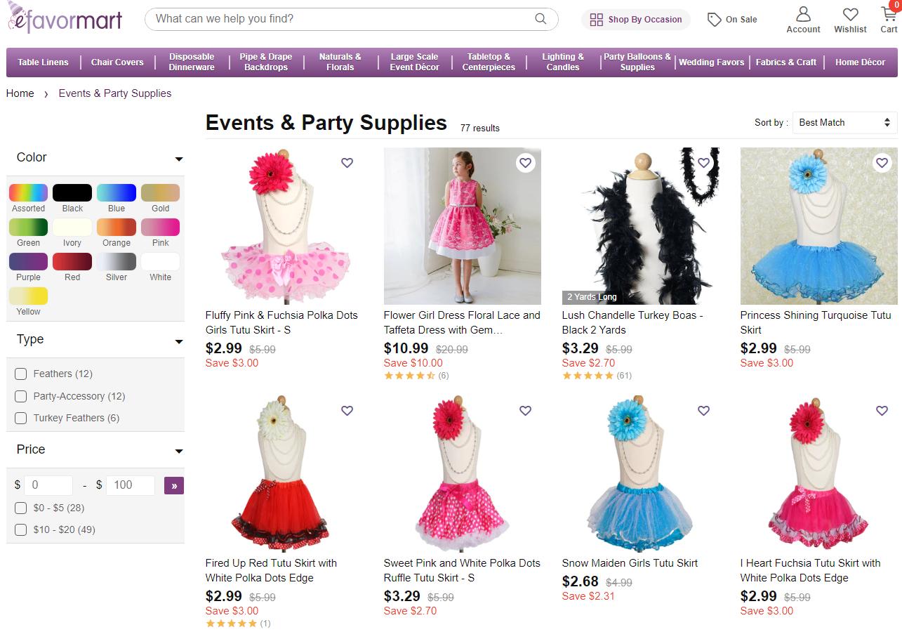 wholesale party supplies at efavormart