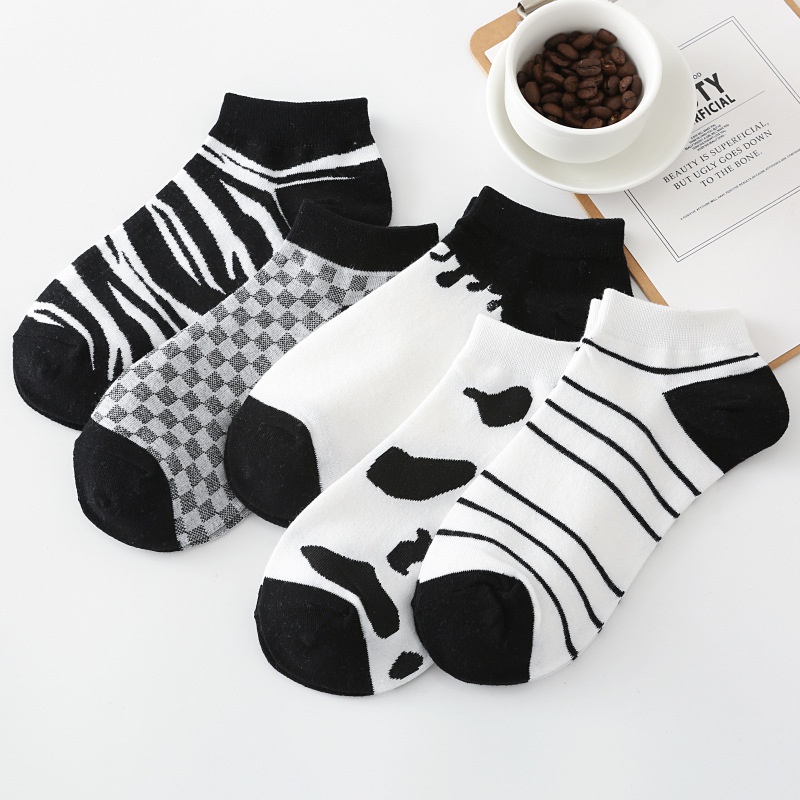 black and white short socks NHMZX488420