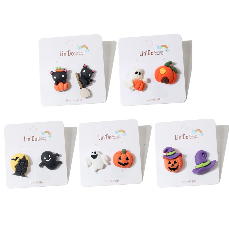 halloween pumpkin plastic ear studs NH10010956