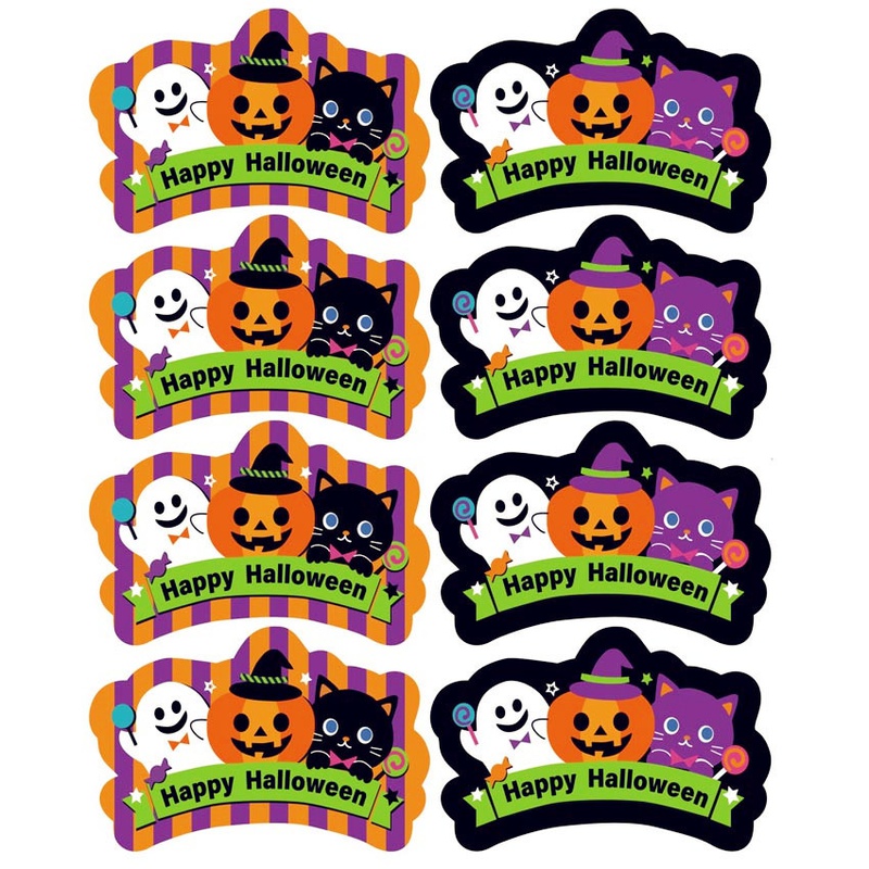 pumpkin cat paper gift sticker NH10000309