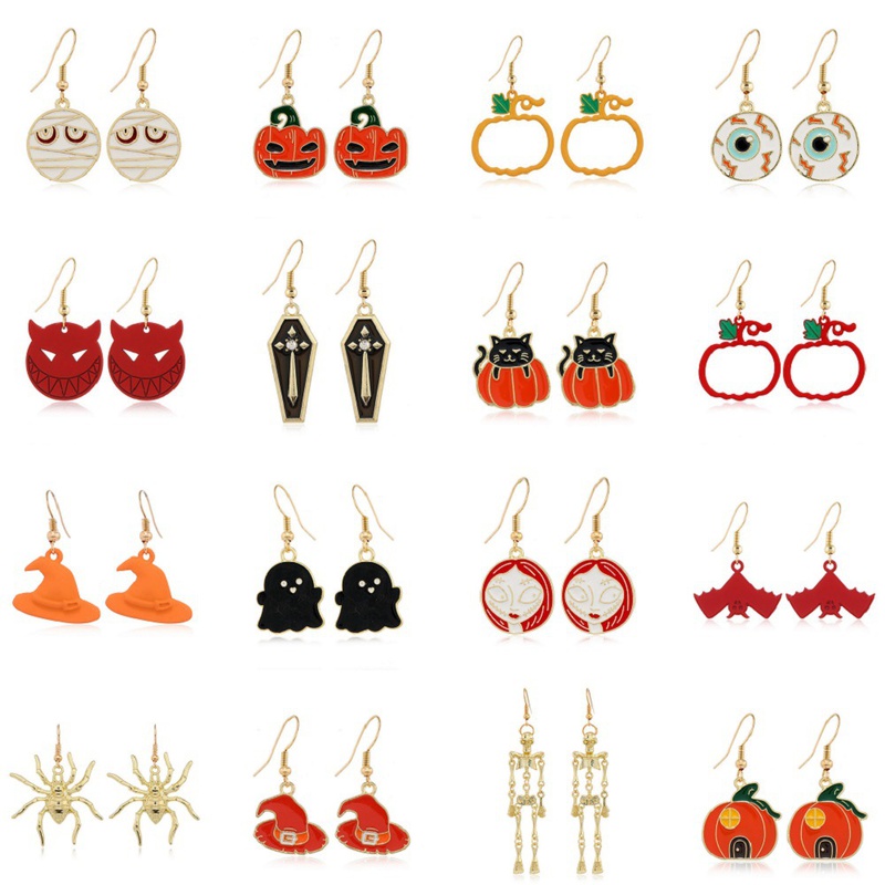 pumpkin ghost womens drop earrings NH10049767