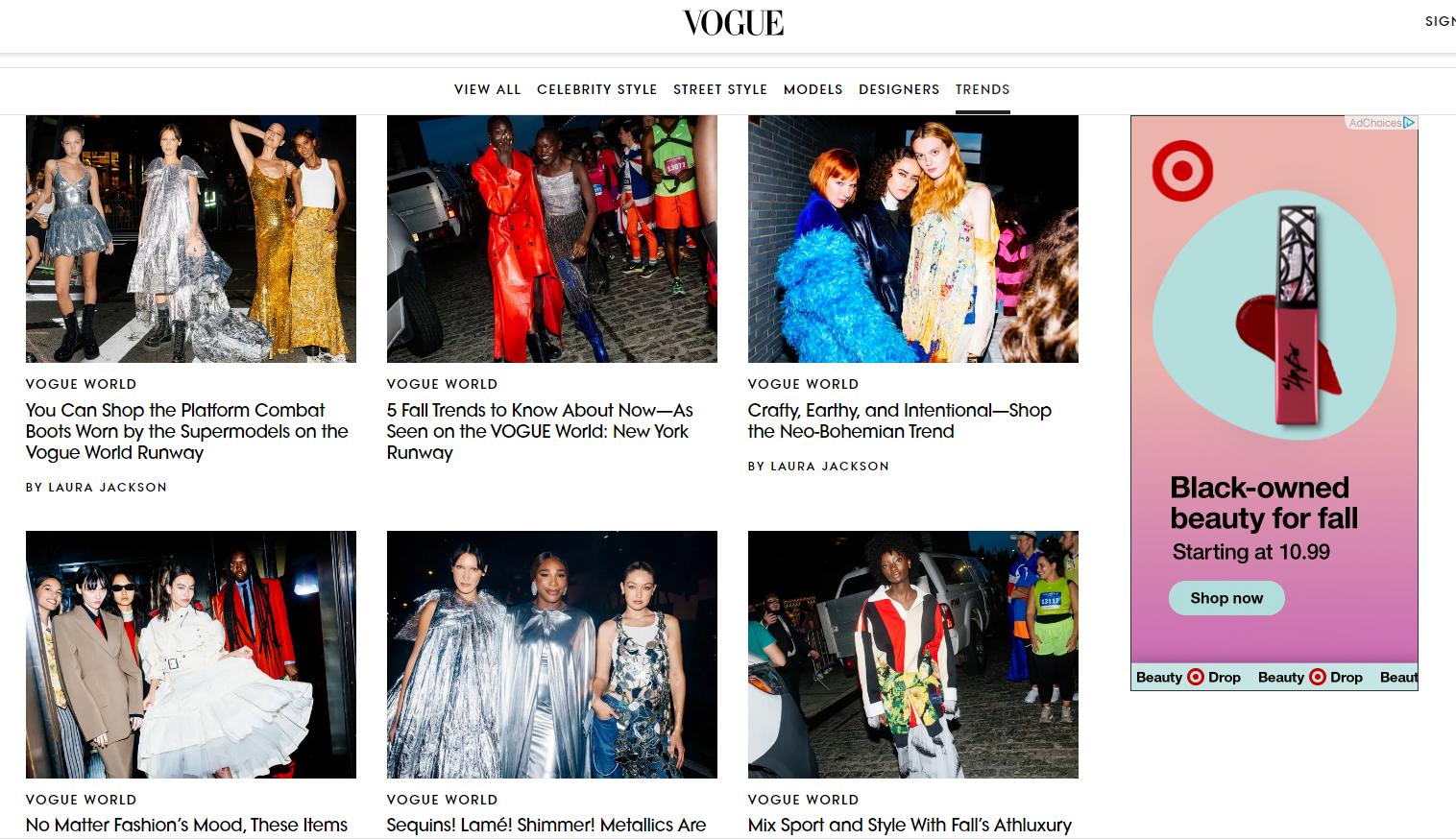 vogue blog for fashion trends