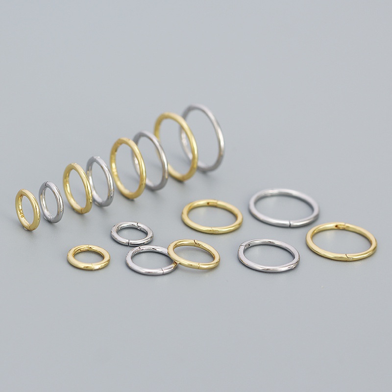 simple circle silver earrings NH860316