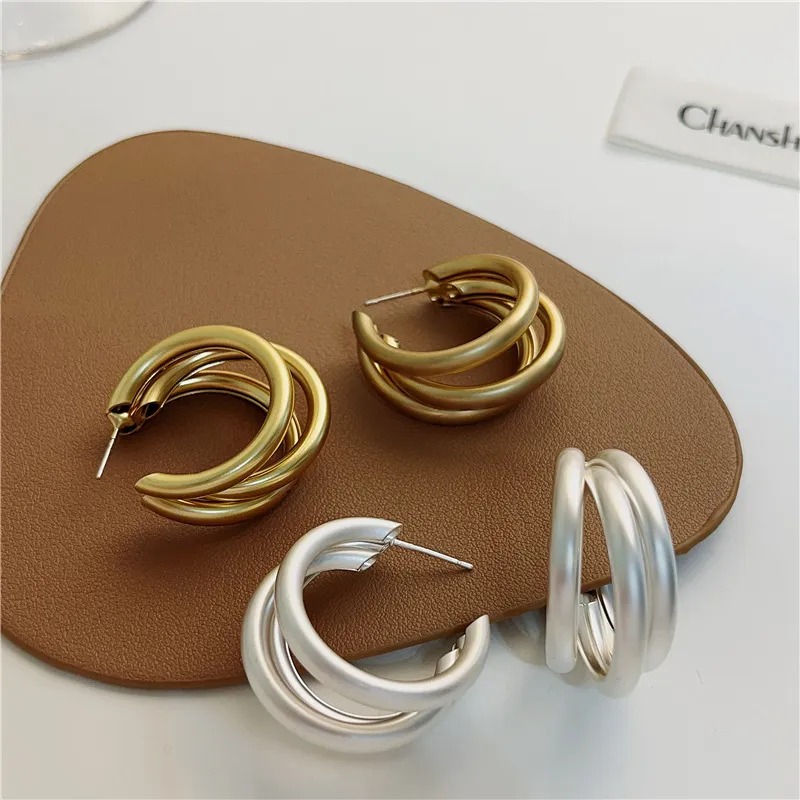 C Shape Geometric Copper Earrings NH10179597