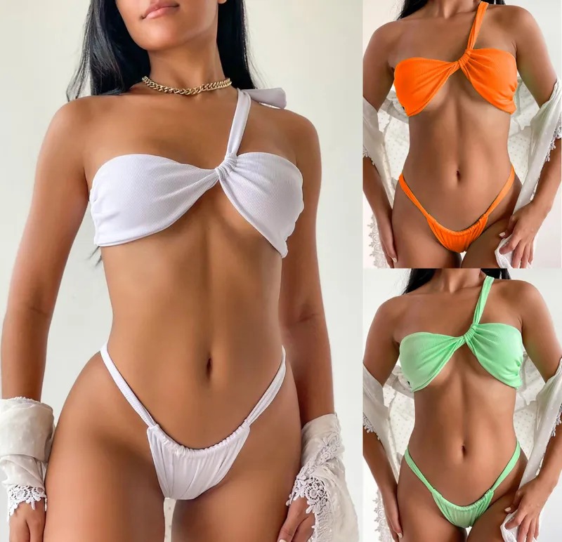 Womens Solid Color Polyester Bikinis NH10111158