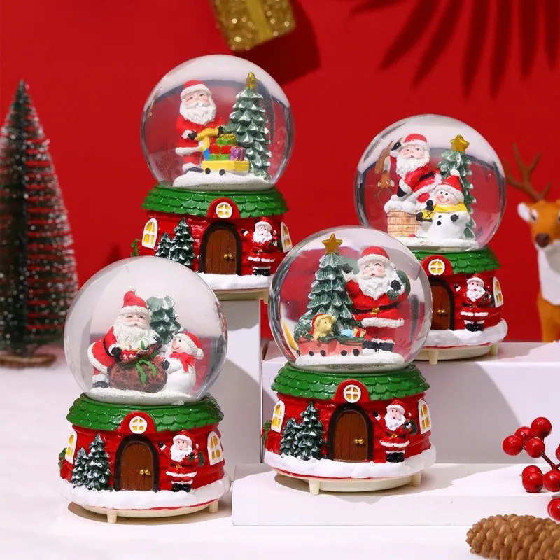 Christmas Cute Christmas Tree Santa Claus Resin Glass Daily Festival Ornaments