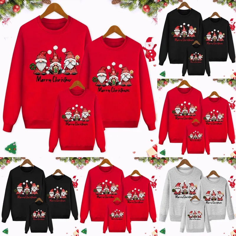 Family Look Santa Claus Printing Hoodie Family Matching Outfits