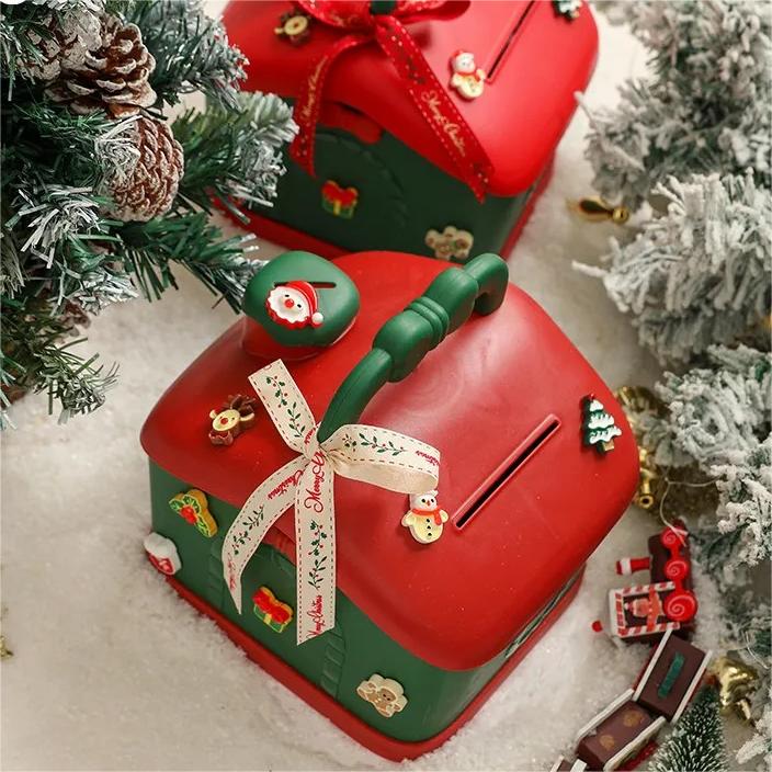 Christmas Cartoon Style Cute Christmas House Plastic Party Gift Box
