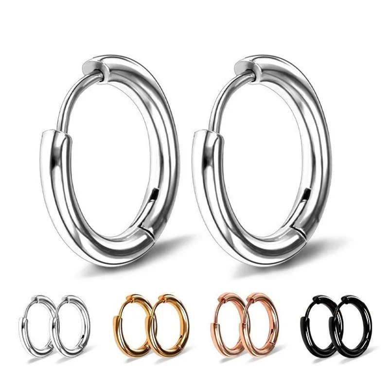 1 Piece Basic Simple Style Round Plating Stainless Steel Earrings