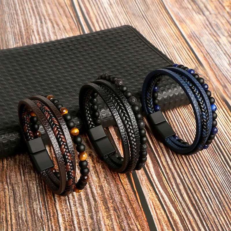 Fashion Geometric Gem Metal Patchwork Men'S Bracelets