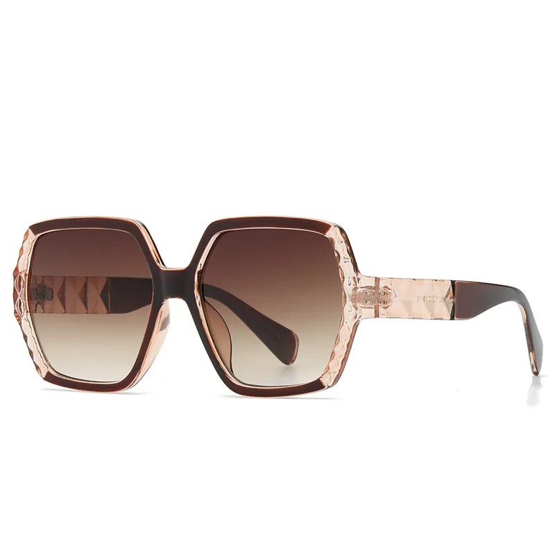 Fashion Solid Color Ac Polygon Full Frame Women's Sunglasses