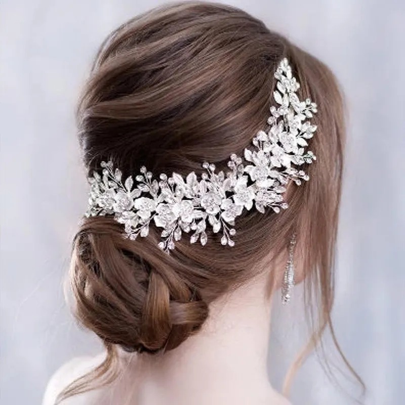 Fashion White Leaf Hairband Bridal Headdress