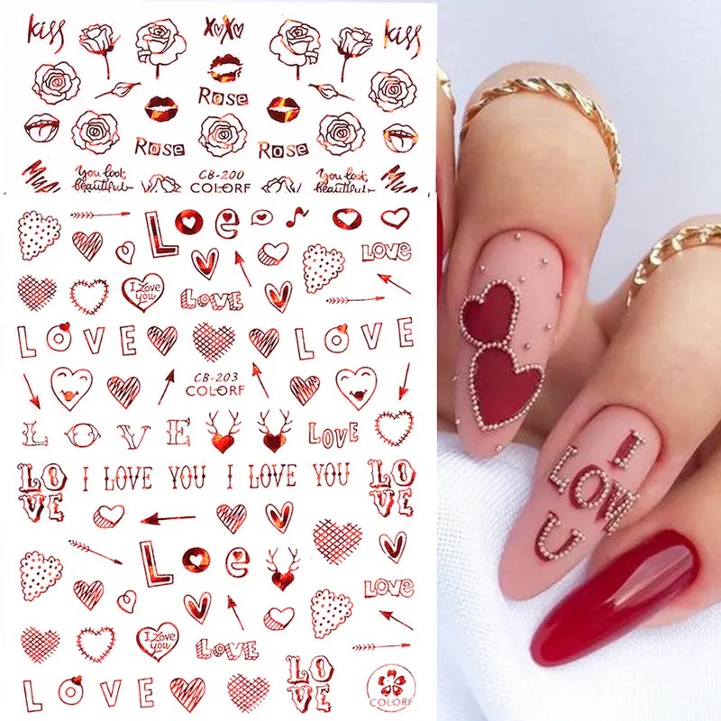 Sweet Heart Shape Plastic Nail Patches 1 Piece
