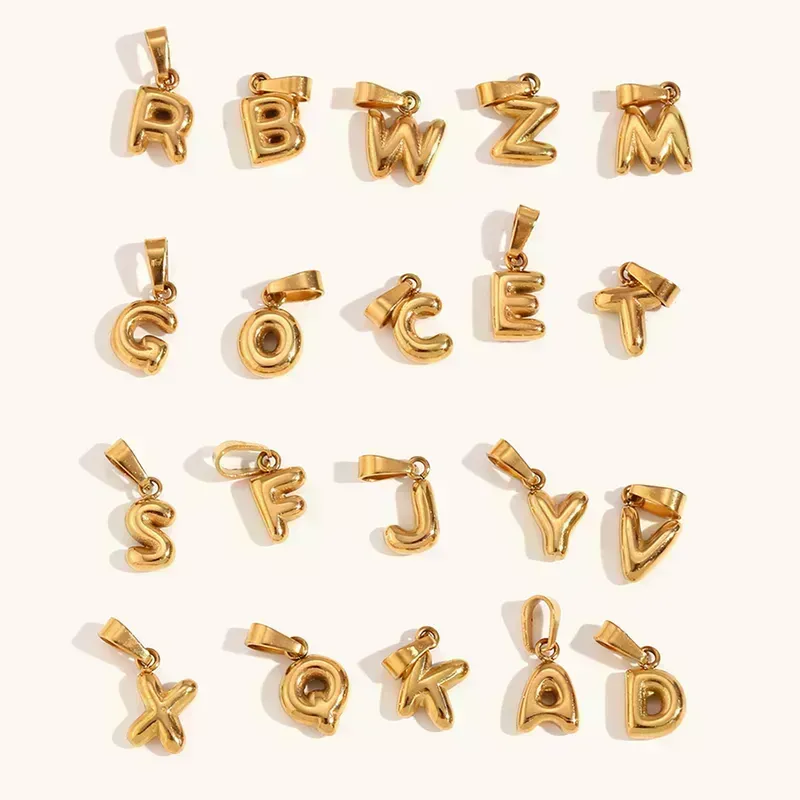 Simple Style Letter Gold Plated Stainless Steel Wholesale Charms Jewelry Accessories