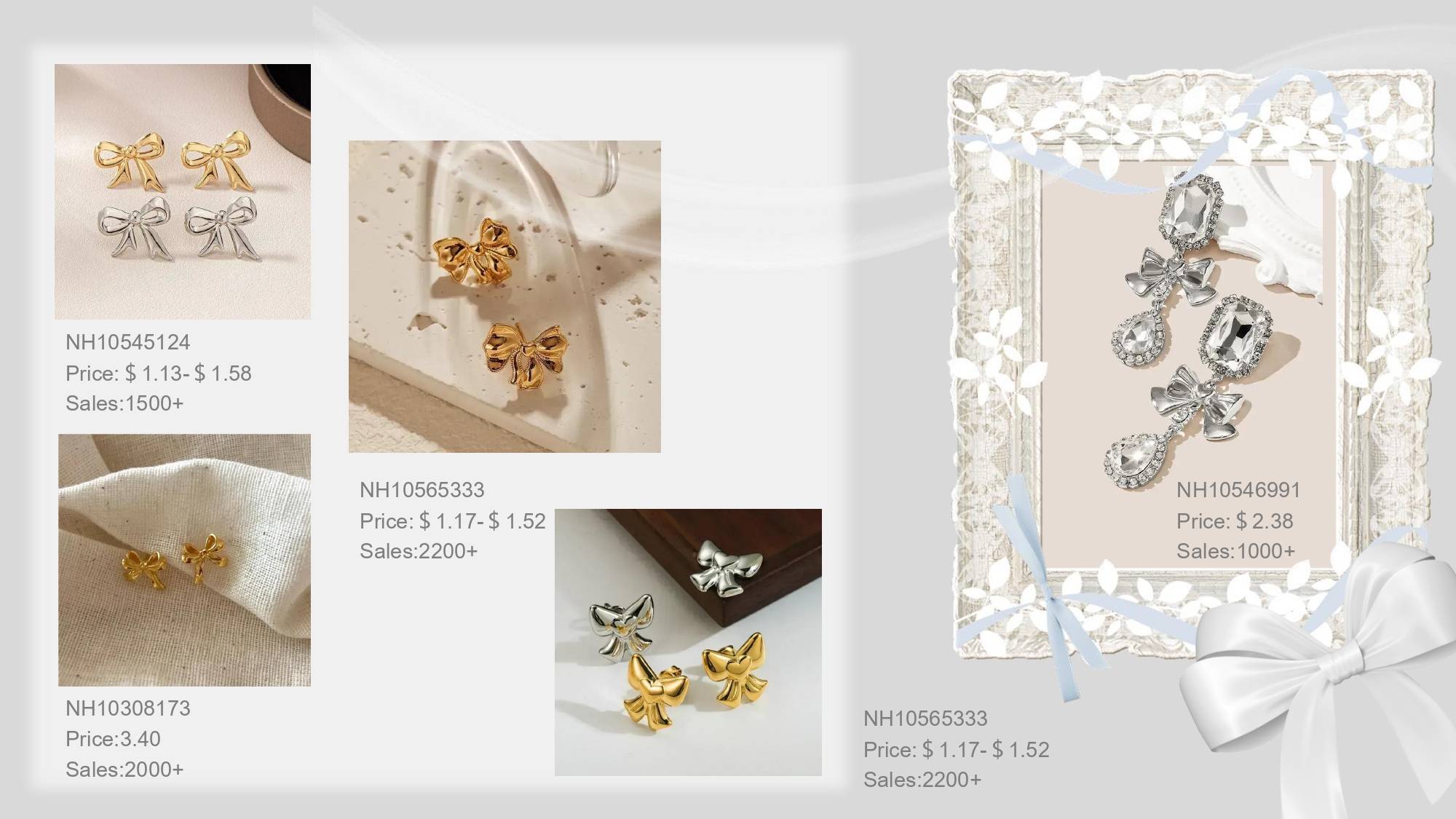 Choose Nihaojewelry for wholesale bow earrings in bulk. 