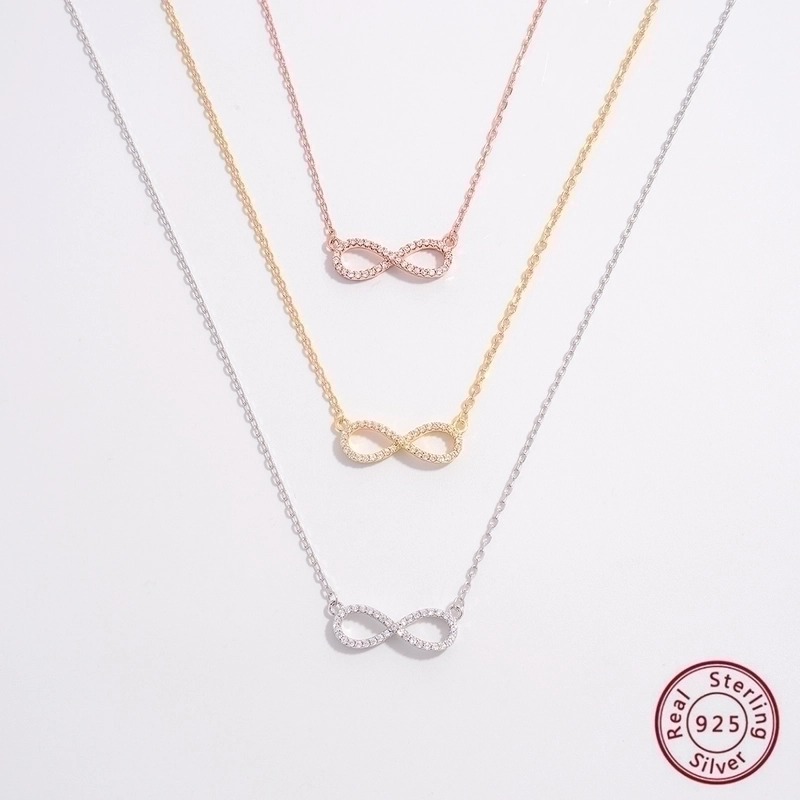 Infinity White Gold Plated Necklace