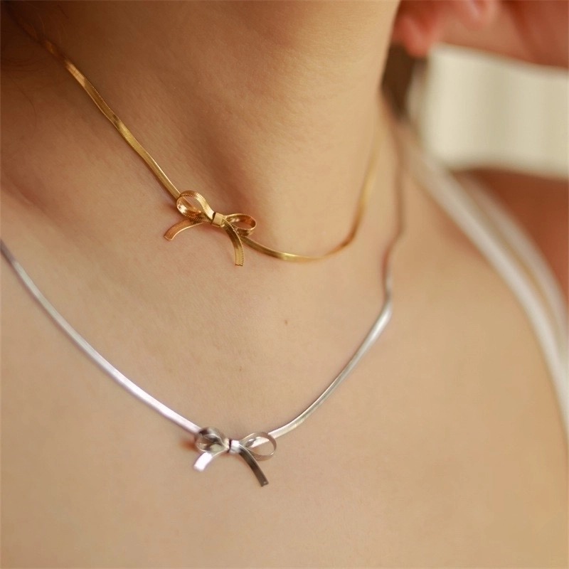 Bow Gold Plated Necklace