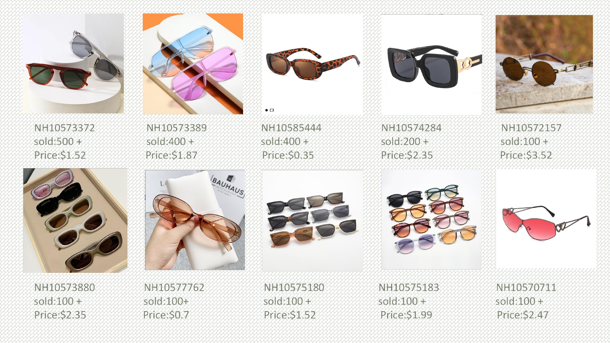 Sunglasses become a fashion single product for woman in the summer. 