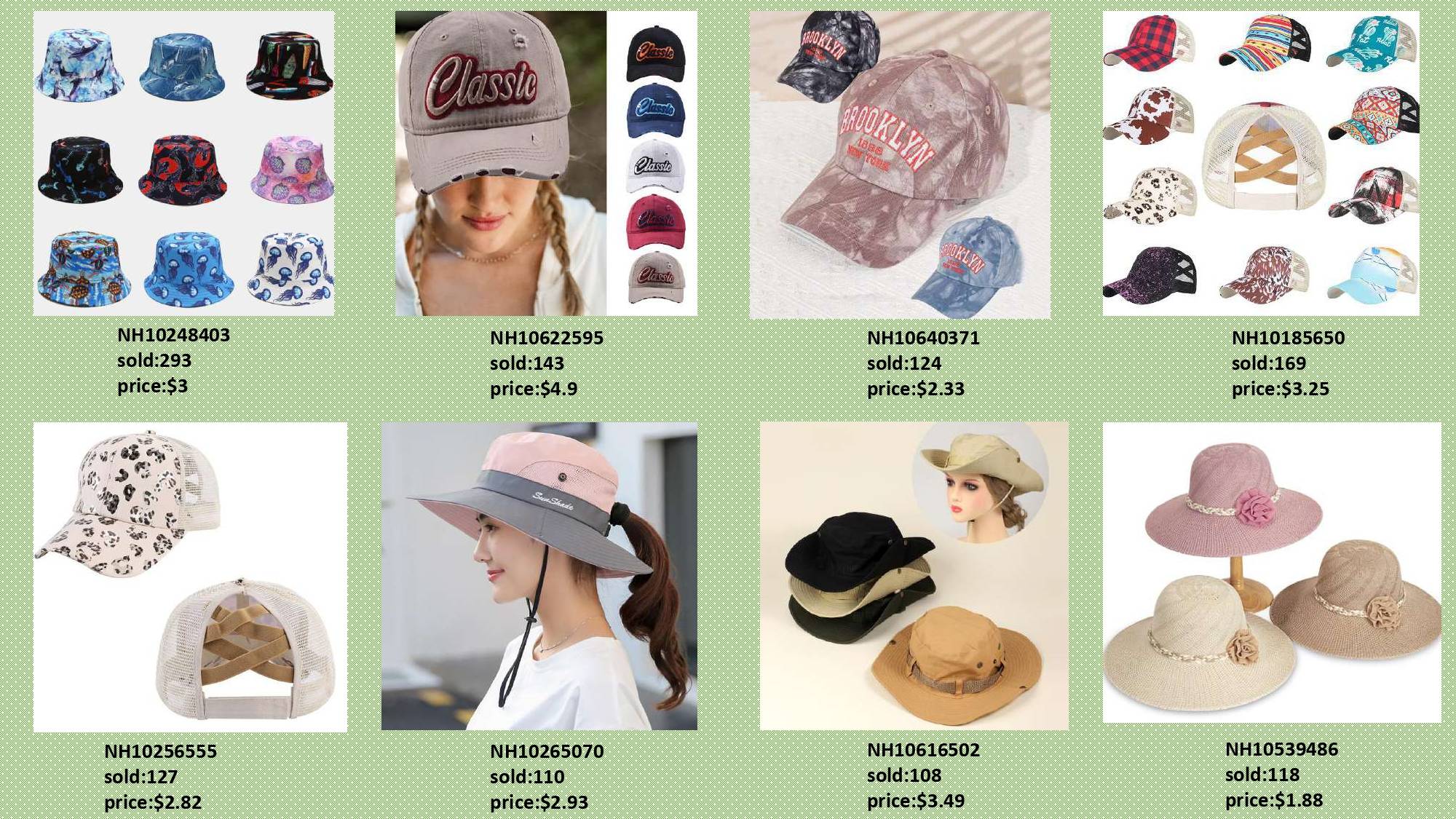 All of fashion hats are cheap and high quality. 