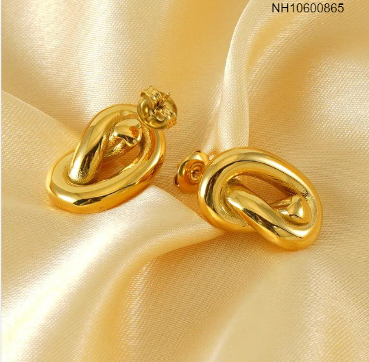 Love heart ribbon knot earrings