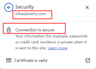 Website Security of Nihaojewelry