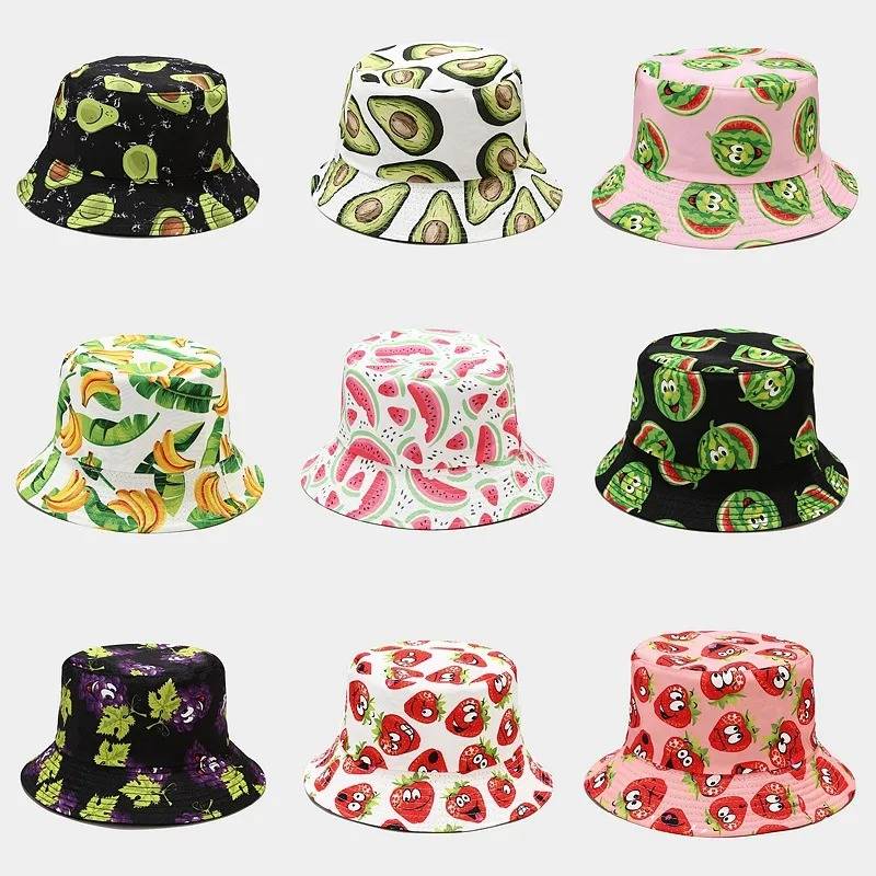 Fruit Printing Wide Eaves Bucket Hat