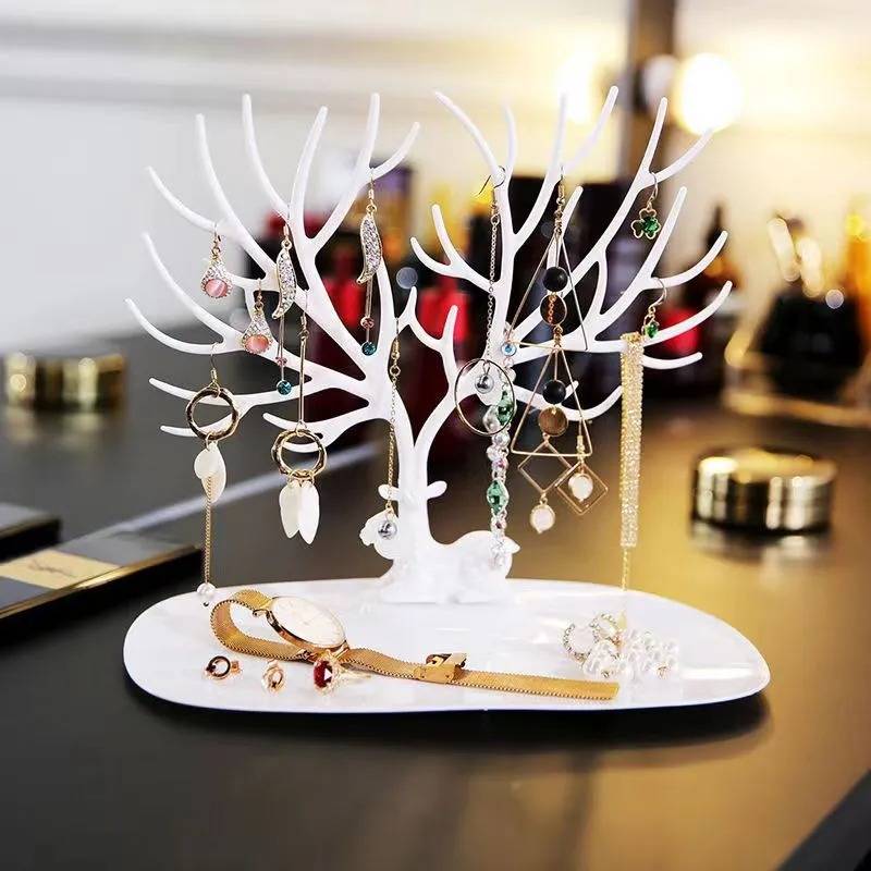 Jewelry display-Artistic Animal Tree Plastic Jewelry Rack
