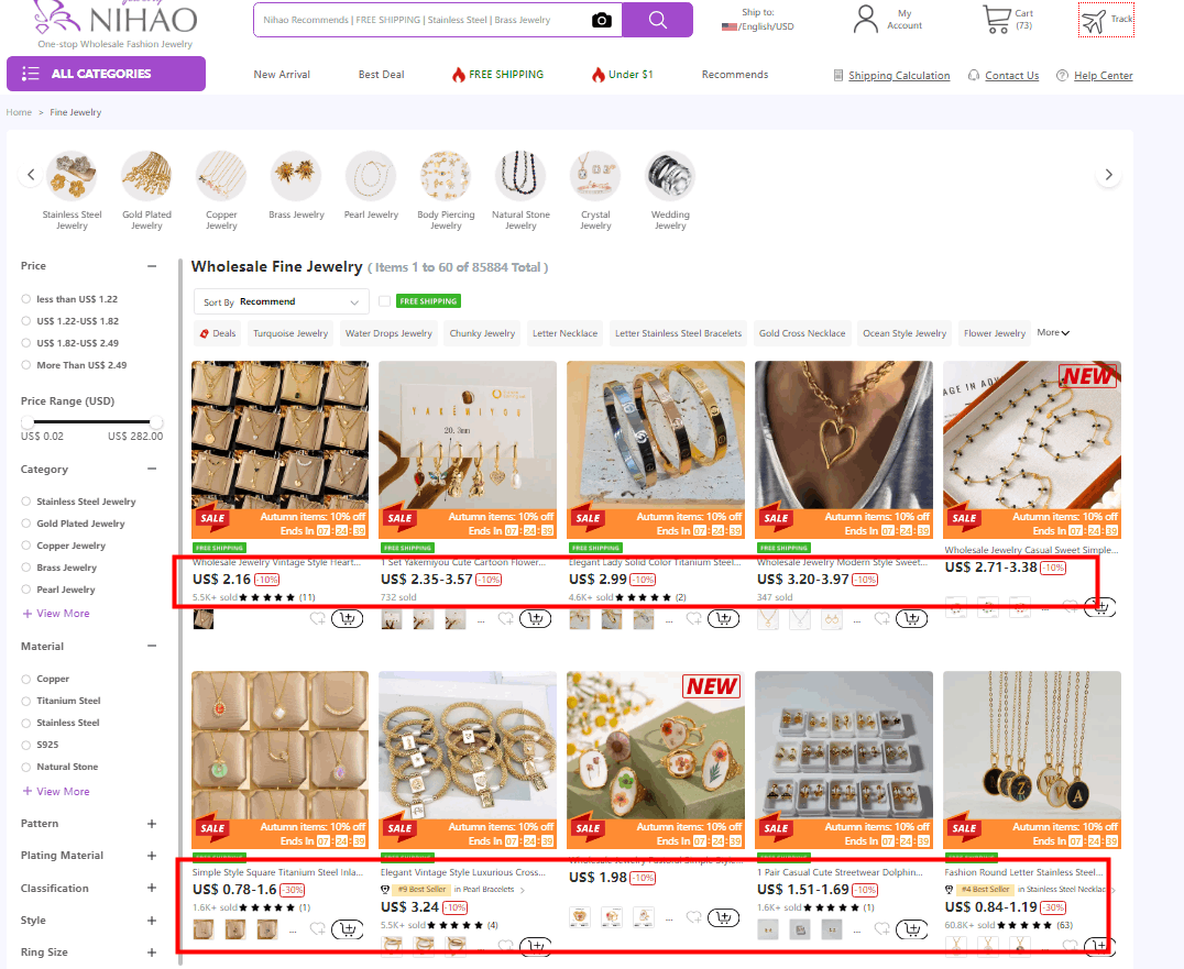 Nihaojewelry offers 100% factory prices