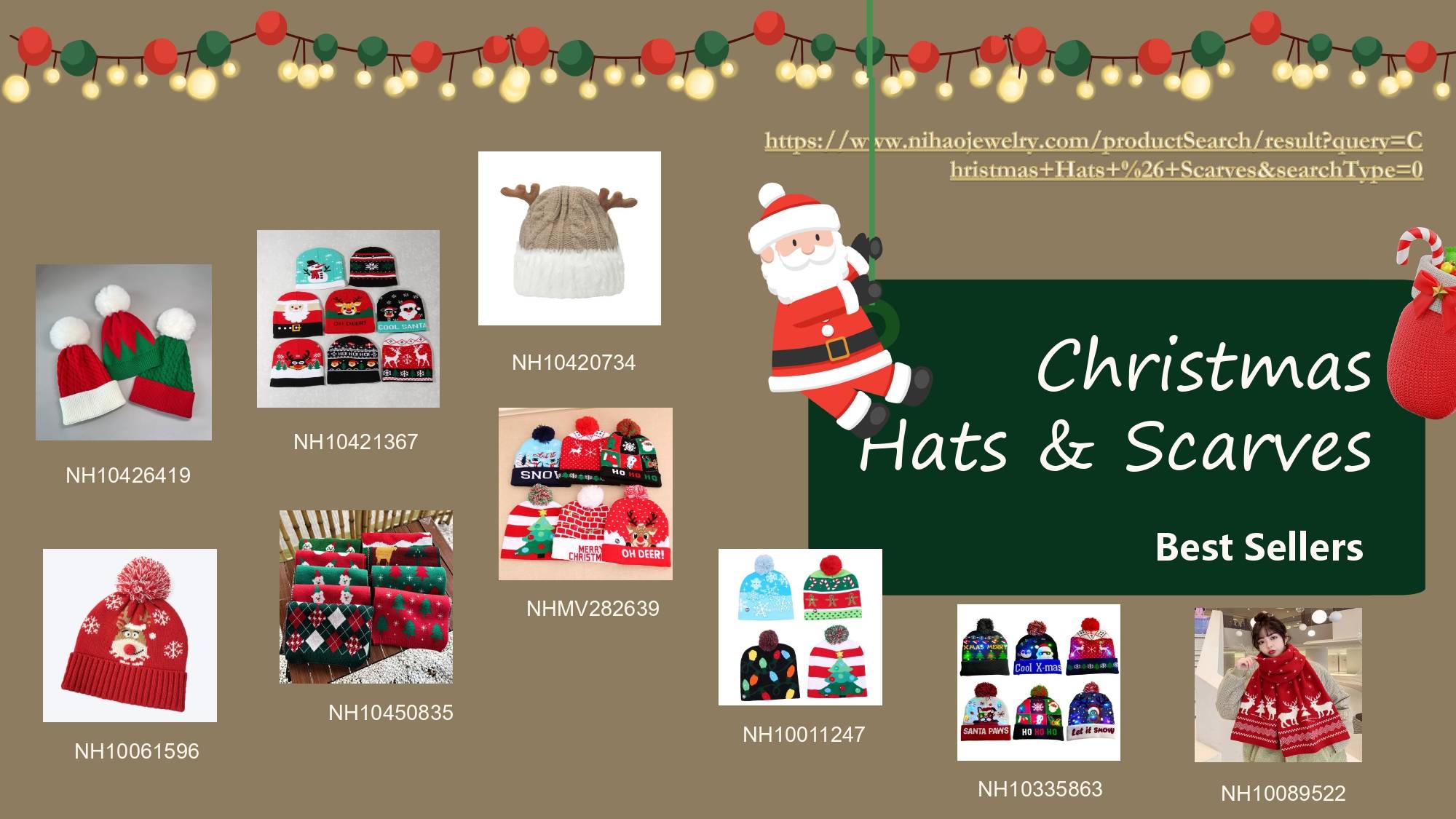 Stay warm and stylish with the Christmas Hats & Scarves collection. 