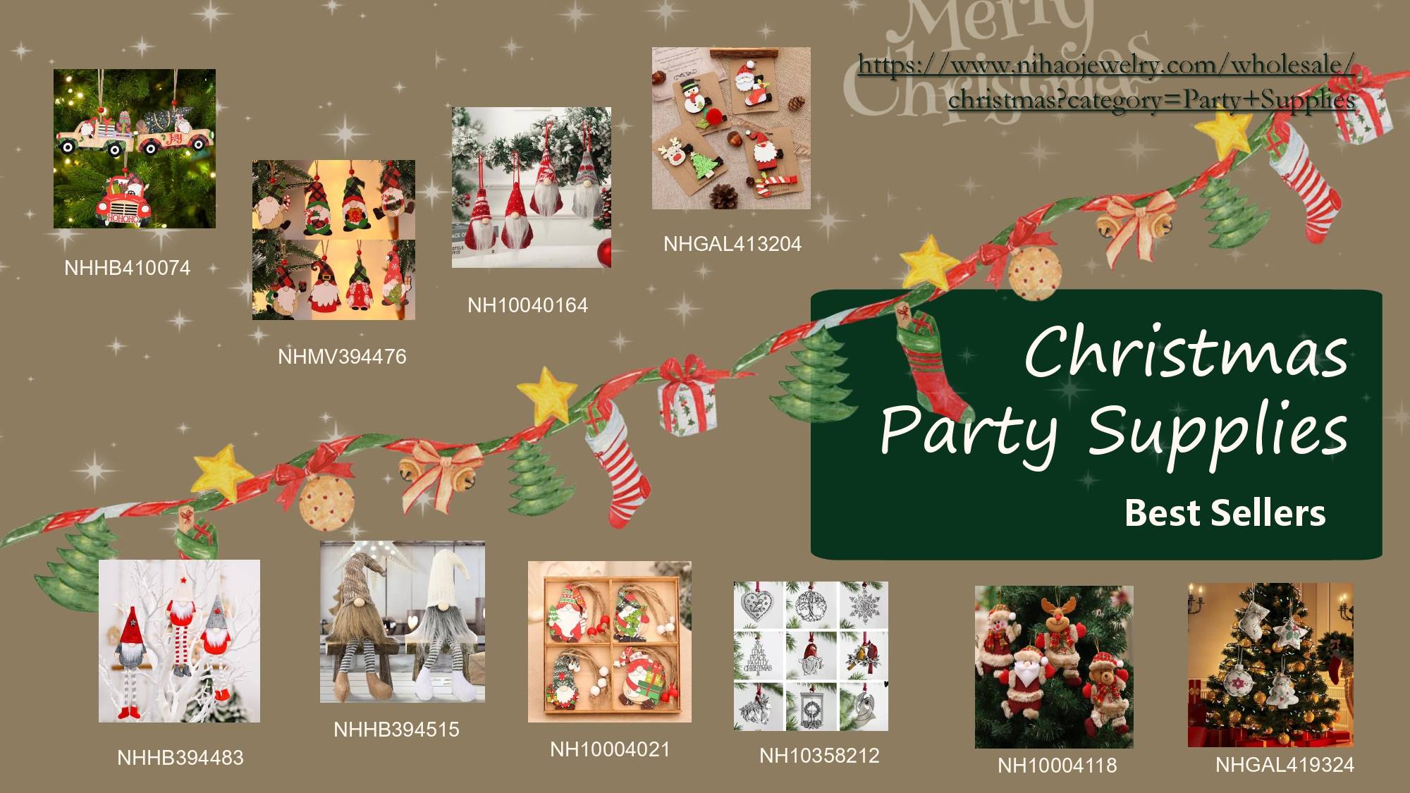 Host the ultimate holiday celebration with Nihaojewelry's Christmas Party Supplies collection. 