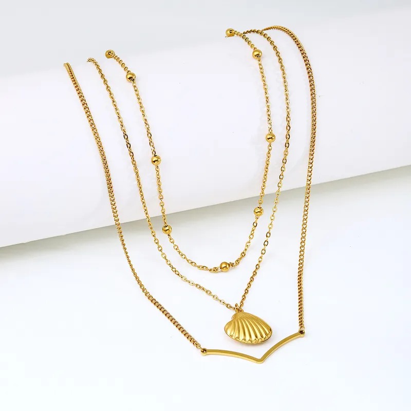 Stainless Steel Alloy Wholesale Three Layer Necklace